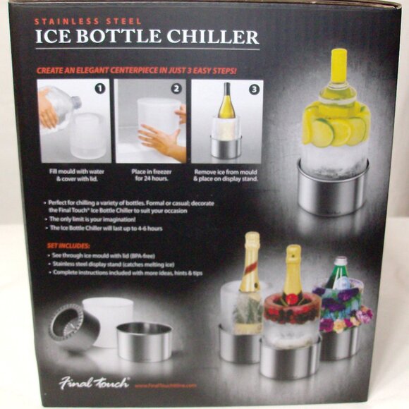 Stainless Steel Ice Bottle Chiller by Final Touch New, never used. - Picture 2 of 4